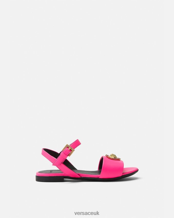 Children Versace Crystal Heart Medusa Sandals 6D2D062040 Fuchsia Shoe