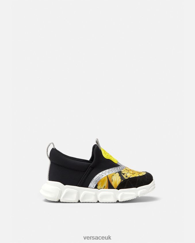Children Versace Barocco Medusa Baby Sneakers 6D2D061877 Black & Print Shoe