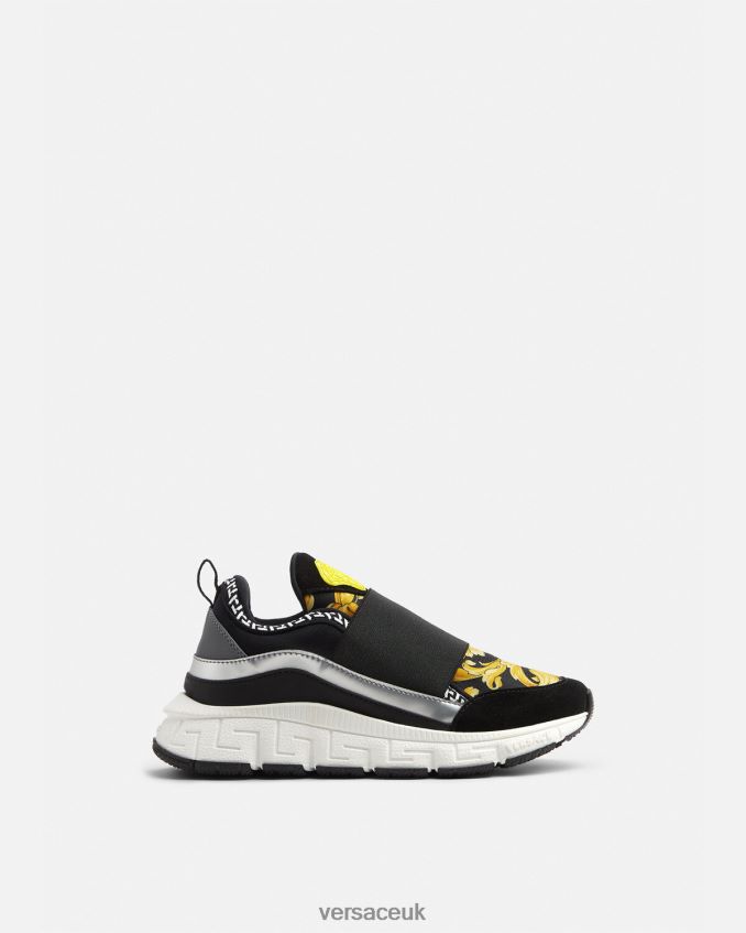 Children Versace Barocco Trigreca Sneakers 6D2D062051 Black & Print Shoe