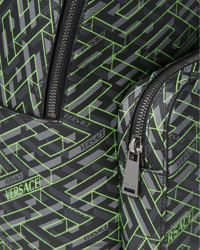 Men Versace La Greca Signature Backpack 6D2D061488 Print Bags