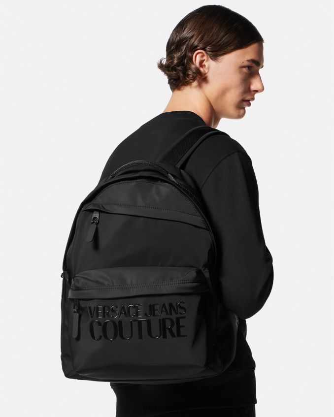 Men Versace Logo Couture Backpack 6D2D062490 Black Accessories