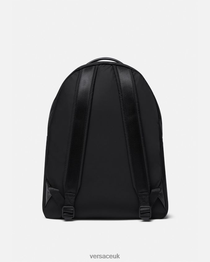 Men Versace Logo Couture Backpack 6D2D062492 Black & Gold Accessories