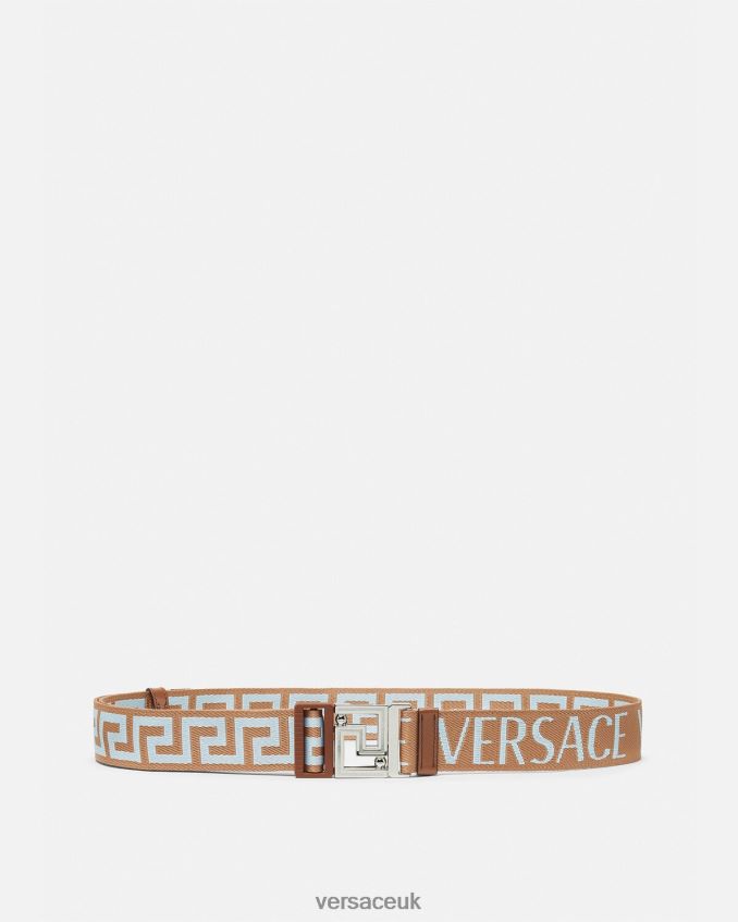 Men Versace Allover Reversible Belt 6D2D061613 Beige Accessories