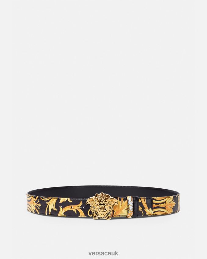 Men Versace Barocco Reversible Leather Belt 6D2D061617 Print Accessories