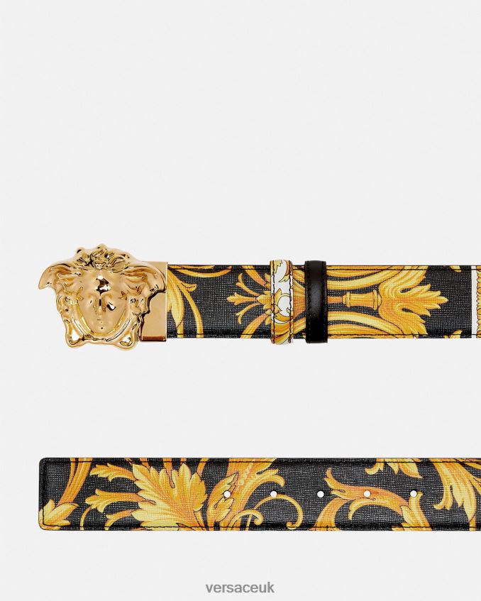 Men Versace Barocco Reversible Leather Belt 6D2D061617 Print Accessories