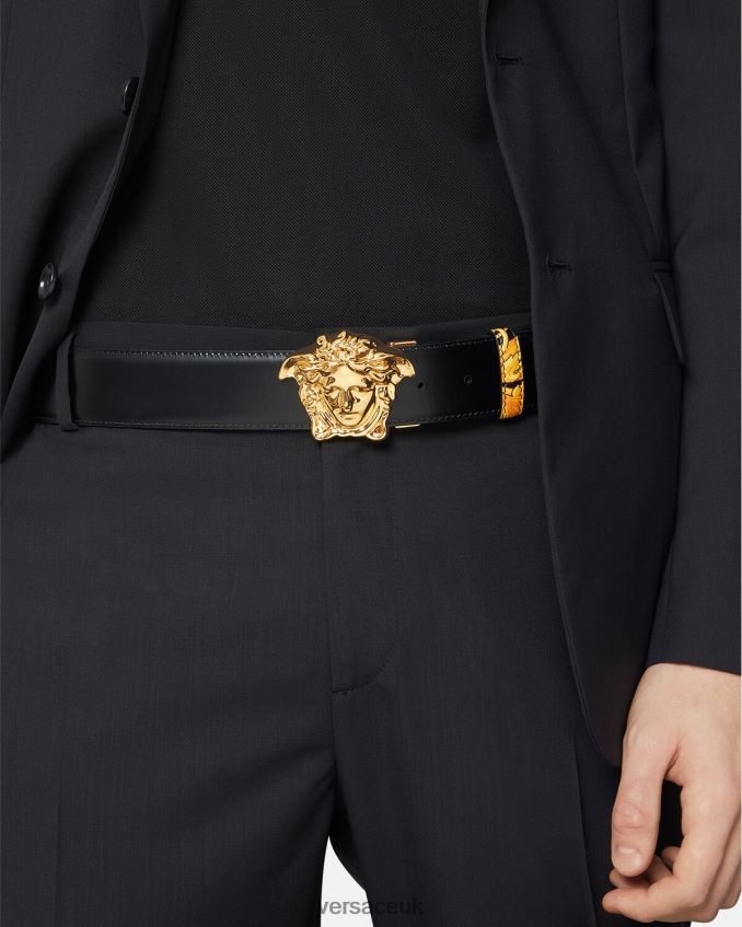 Men Versace Barocco Reversible Leather Belt 6D2D061617 Print Accessories