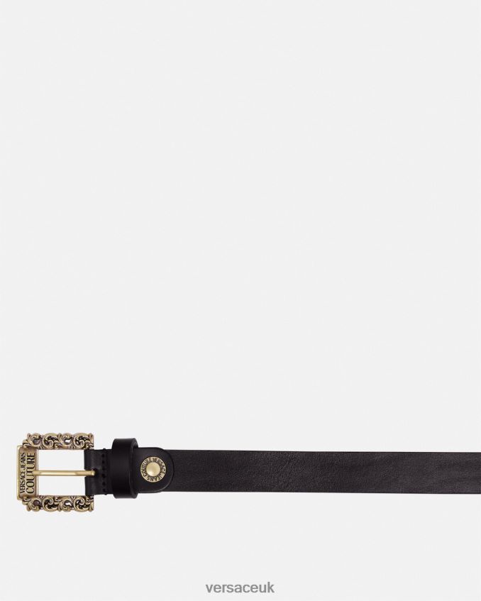 Men Versace Baroque Thin Atom Belt 6D2D062482 Black Accessories