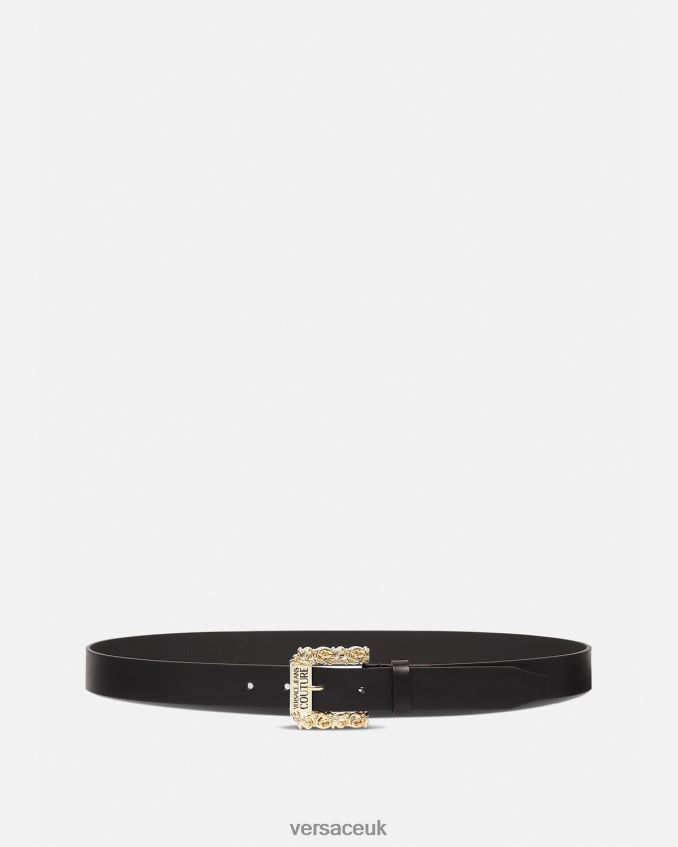 Men Versace Baroque Thin Belt 6D2D062481 Black Accessories
