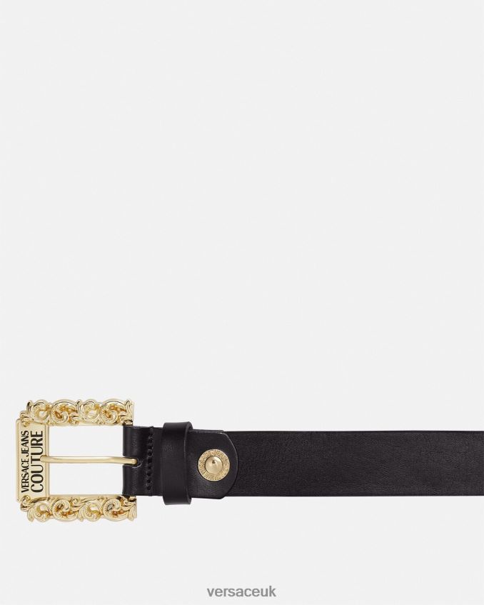 Men Versace Baroque Thin Belt 6D2D062481 Black Accessories