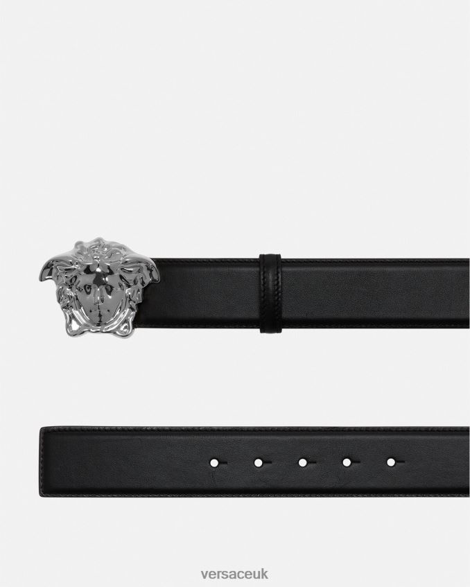 Men Versace La Medusa Leather Belt 6D2D061621 Black Accessories