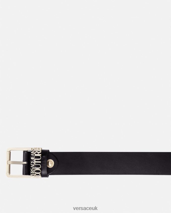 Men Versace Logo Belt 6D2D062480 Gold & Black Accessories