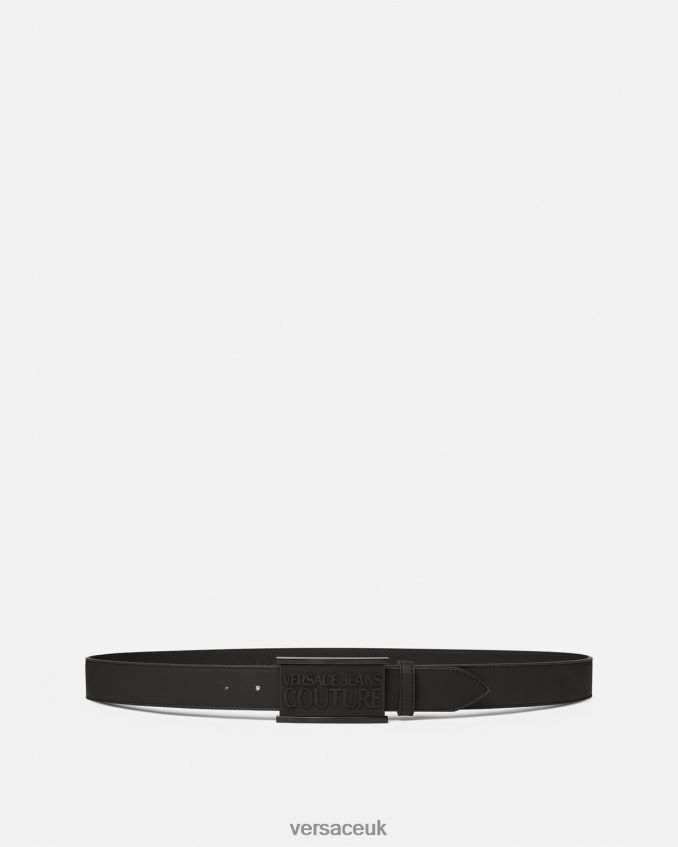 Men Versace Logo Tonal Belt 6D2D062508 Black Accessories