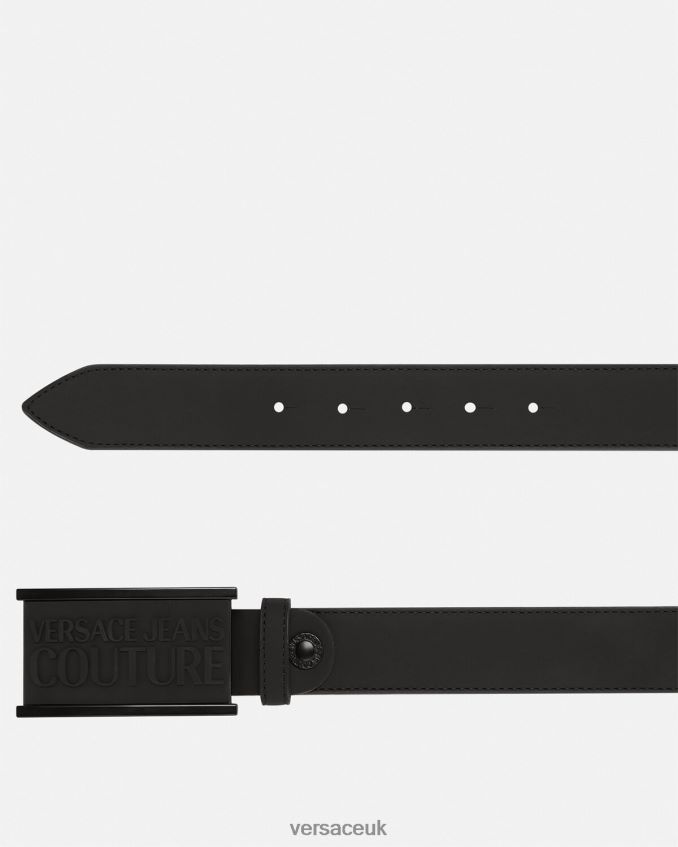 Men Versace Logo Tonal Belt 6D2D062508 Black Accessories