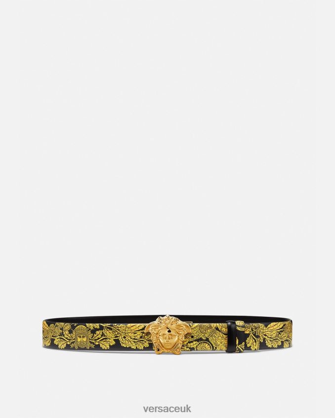 Men Versace Maschera Baroque Reversible Belt 6D2D061629 Print Accessories