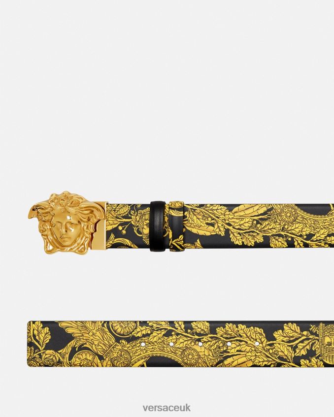 Men Versace Maschera Baroque Reversible Belt 6D2D061629 Print Accessories