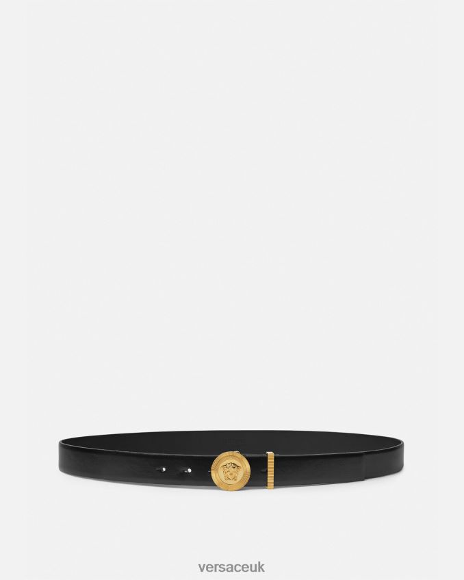 Men Versace Medusa Biggie Leather Belt 6D2D061609 Black Accessories