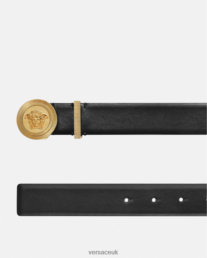 Men Versace Medusa Biggie Leather Belt 6D2D061609 Black Accessories