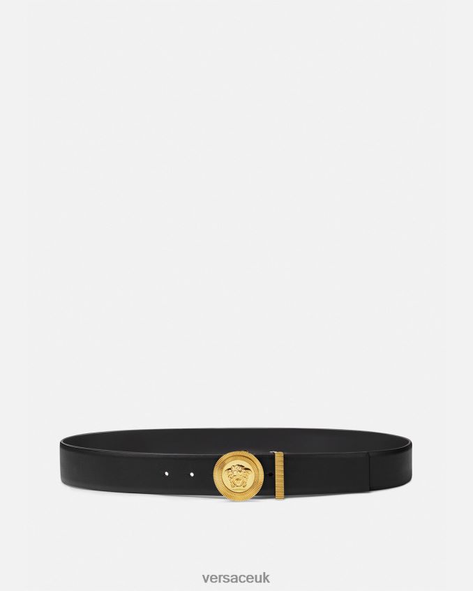Men Versace Medusa Biggie Leather Belt 6D2D061611 Black Accessories
