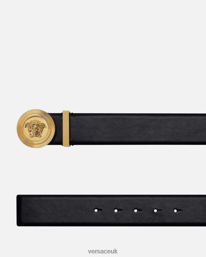 Men Versace Medusa Biggie Leather Belt 6D2D061611 Black Accessories