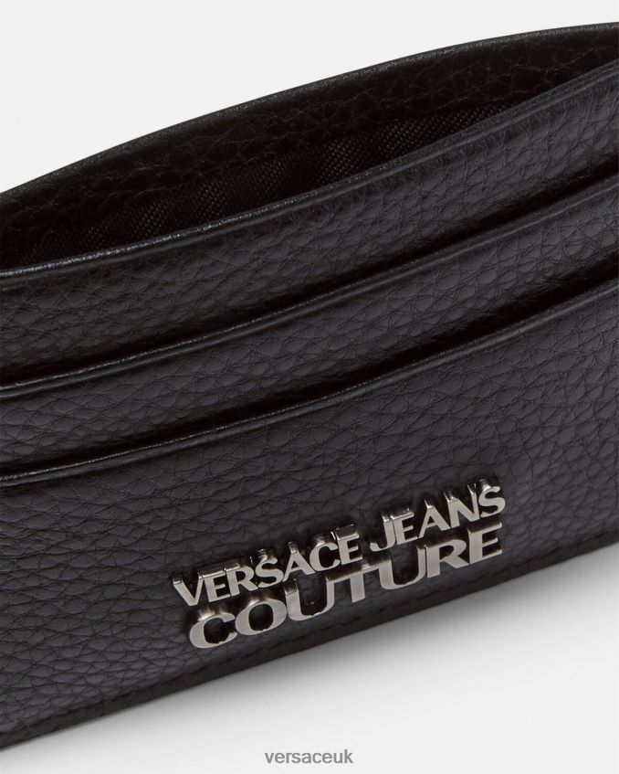 Men Versace Logo Card Holder 6D2D062488 Black Accessories