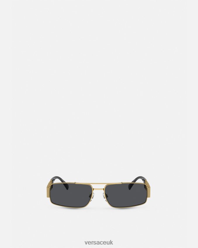Men Versace Greca Sunglasses 6D2D061676 Black & Gold Accessories