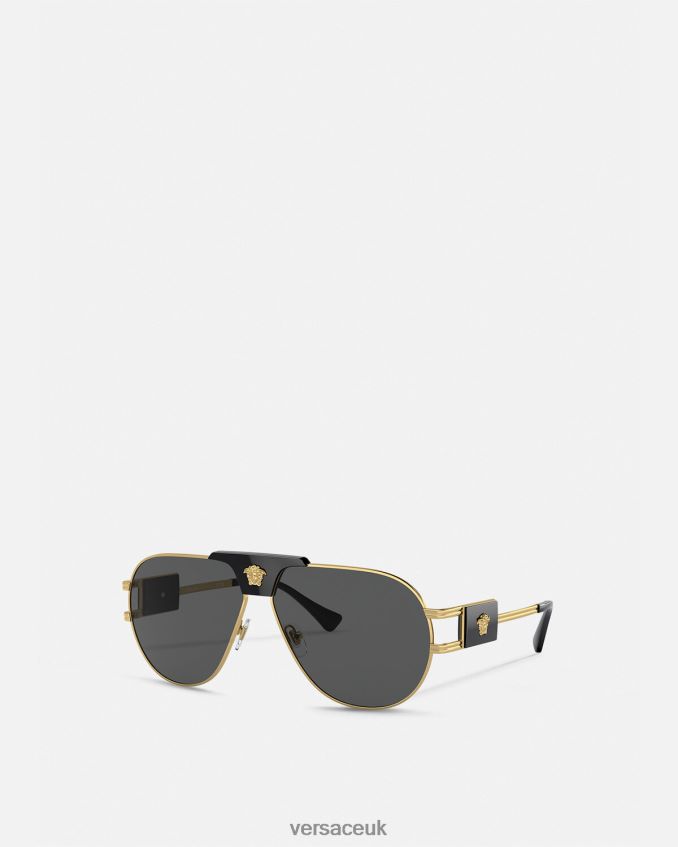 Men Versace Special Project Aviator Sunglasses 6D2D061667 Black Accessories
