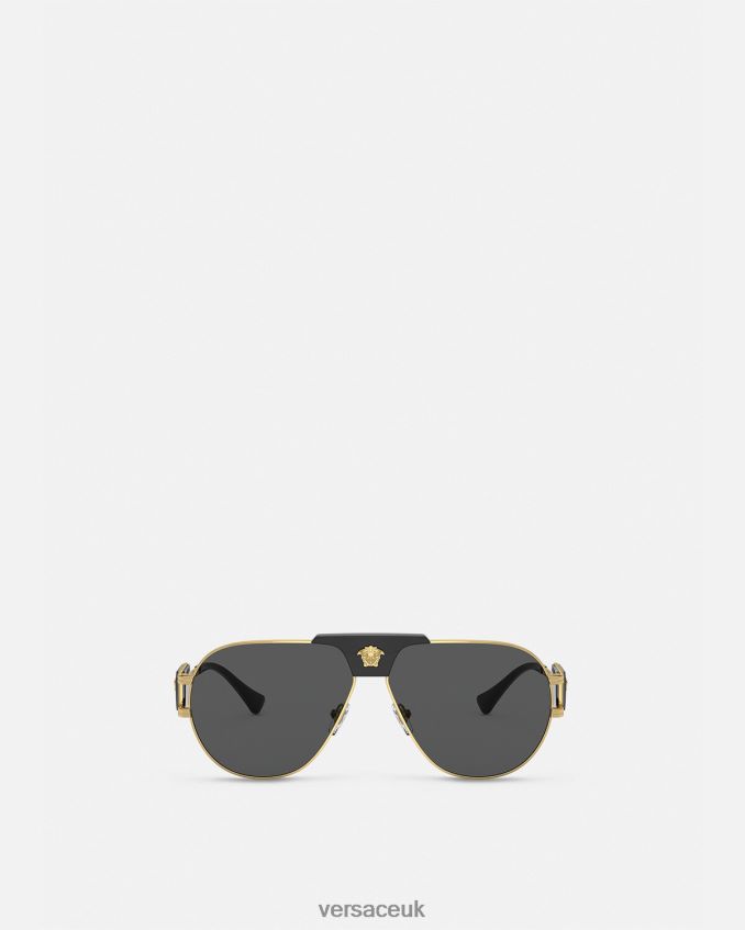 Men Versace Special Project Aviator Sunglasses 6D2D061667 Black Accessories