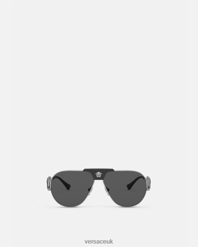 Men Versace Special Project Aviator Sunglasses 6D2D061668 Black Accessories