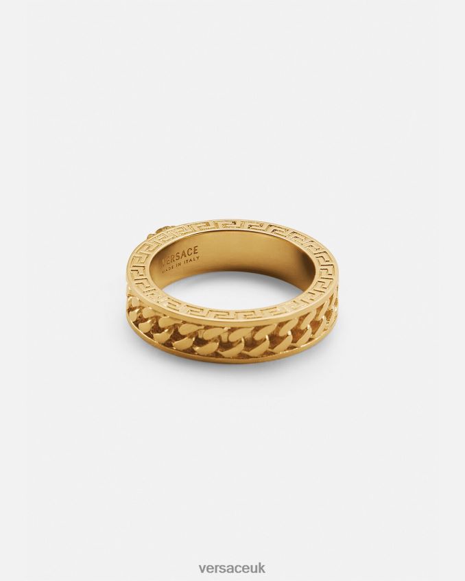 Men Versace Chained Medusa Ring 6D2D061696 Warm Gold Accessories
