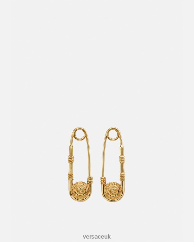 Men Versace Safety Pin Earrings 6D2D061690 Gold Accessories