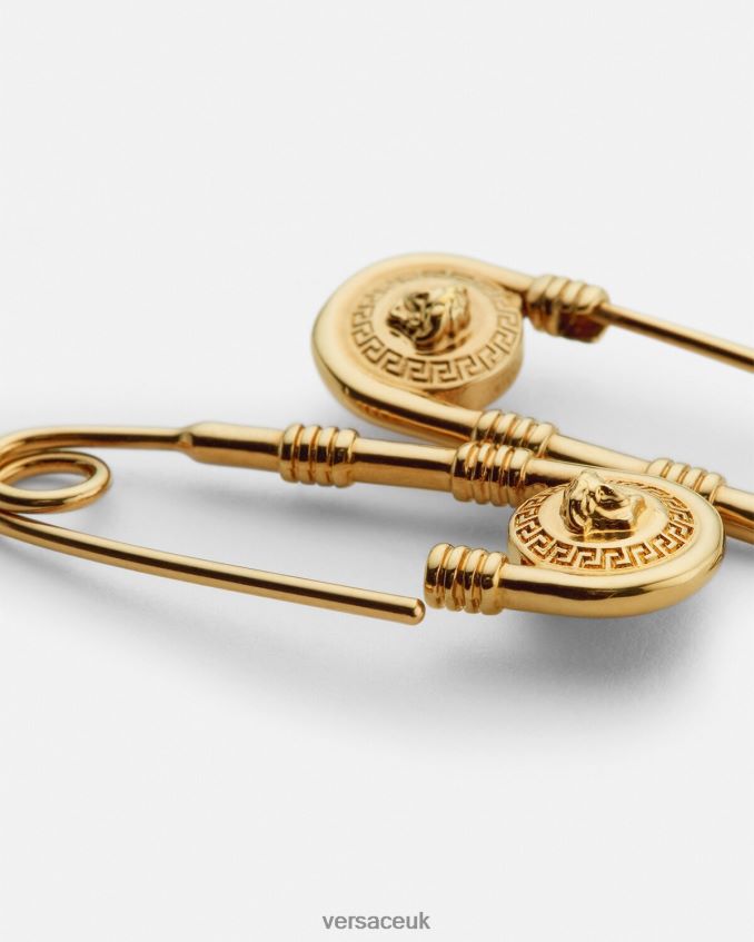 Men Versace Safety Pin Earrings 6D2D061690 Gold Accessories