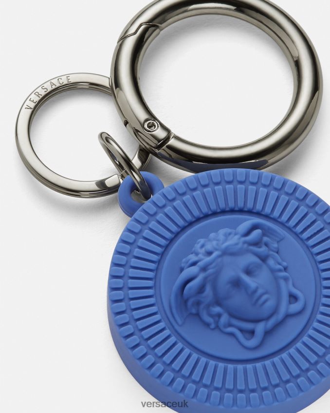 Men Versace Medusa Biggie Air Tag Key Ring 6D2D061654 Blue Accessories