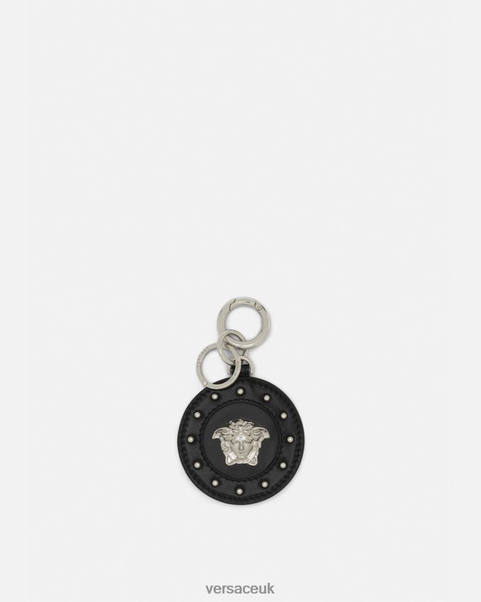 Men Versace Medusa Studded Key Chain 6D2D061663 Black Accessories