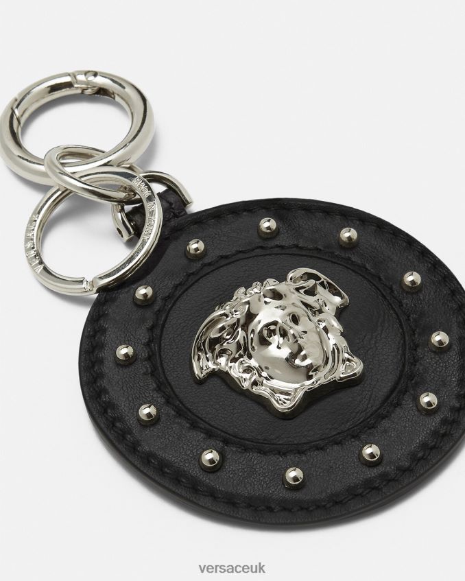 Men Versace Medusa Studded Key Chain 6D2D061663 Black Accessories