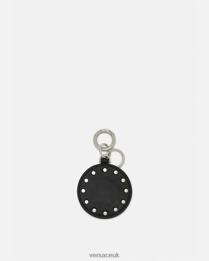 Men Versace Medusa Studded Key Chain 6D2D061663 Black Accessories