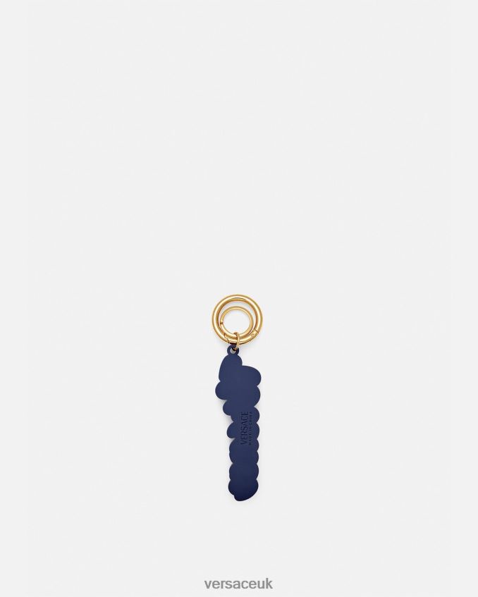 Men Versace Varsity Logo Silicone Key Chain 6D2D061655 Blue Accessories