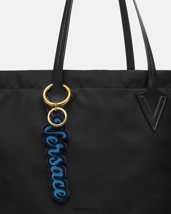Men Versace Varsity Logo Silicone Key Chain 6D2D061655 Blue Accessories