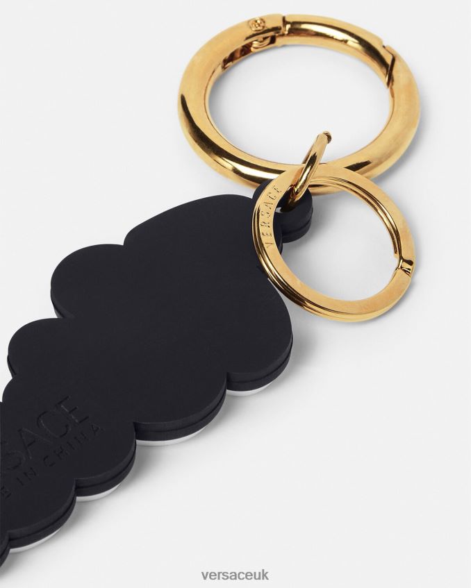 Men Versace Varsity Logo Silicone Key Chain 6D2D061665 Black Accessories