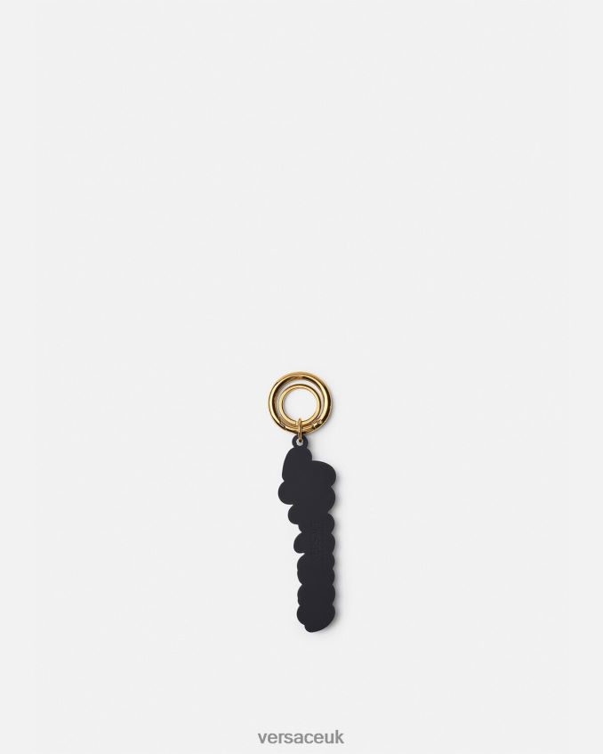 Men Versace Varsity Logo Silicone Key Chain 6D2D061665 Black Accessories