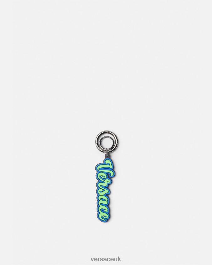 Men Versace Varsity Logo Silicone Key Chain 6D2D061666 Green Water Accessories