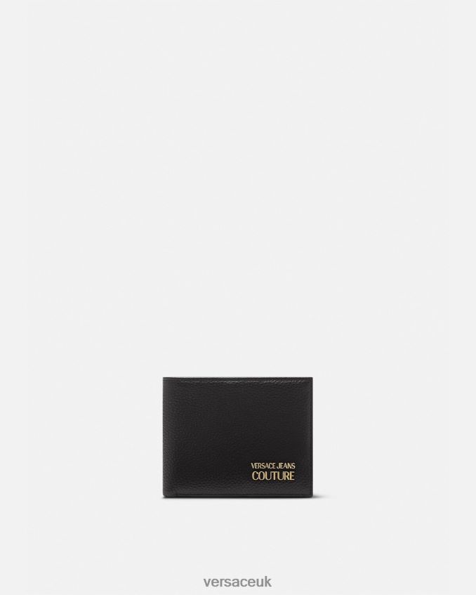 Men Versace Logo Bifold Wallet 6D2D062476 Black Accessories
