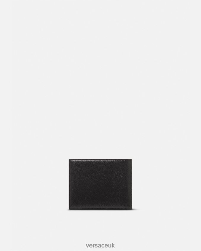 Men Versace Logo Bifold Wallet 6D2D062476 Black Accessories