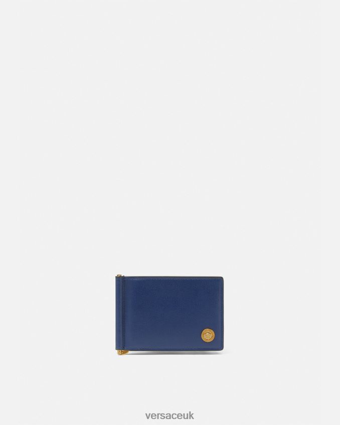 Men Versace Medusa Biggie Bifold Clip Wallet 6D2D061632 Blue Accessories