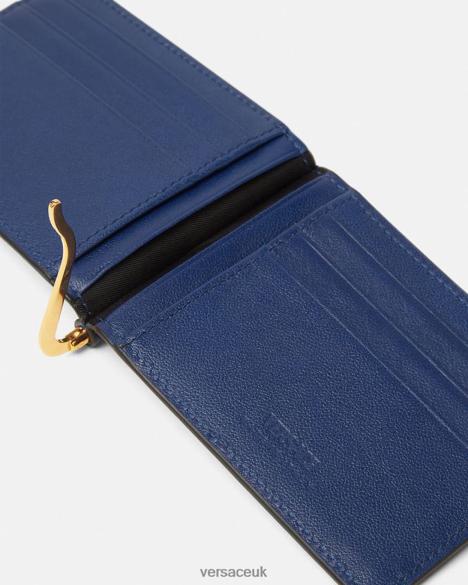 Men Versace Medusa Biggie Bifold Clip Wallet 6D2D061632 Blue Accessories