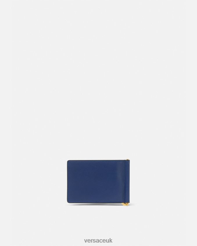 Men Versace Medusa Biggie Bifold Clip Wallet 6D2D061632 Blue Accessories
