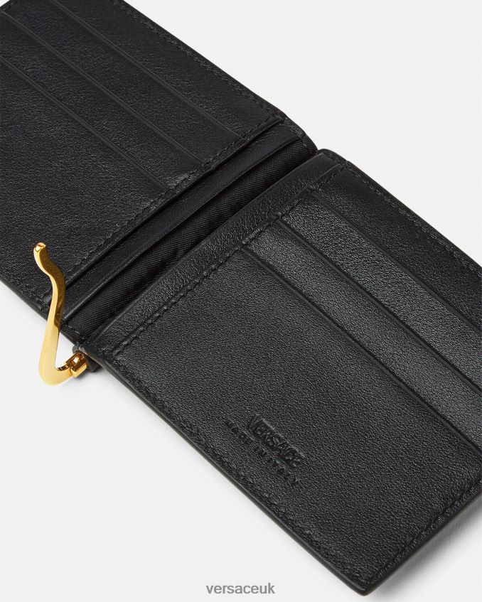Men Versace Medusa Biggie Bifold Clip Wallet 6D2D061634 Black Accessories
