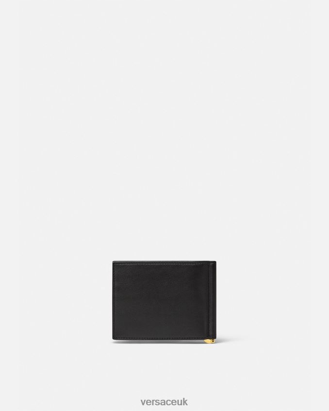 Men Versace Medusa Biggie Bifold Clip Wallet 6D2D061634 Black Accessories