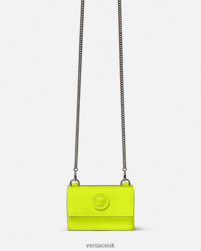 Men Versace Medusa Biggie Card Holder 6D2D061645 Yellow Accessories
