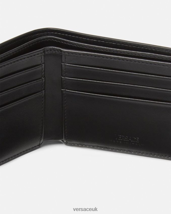 Men Versace Medusa Biggie Patent Bifold Wallet 6D2D061649 Caramel Accessories