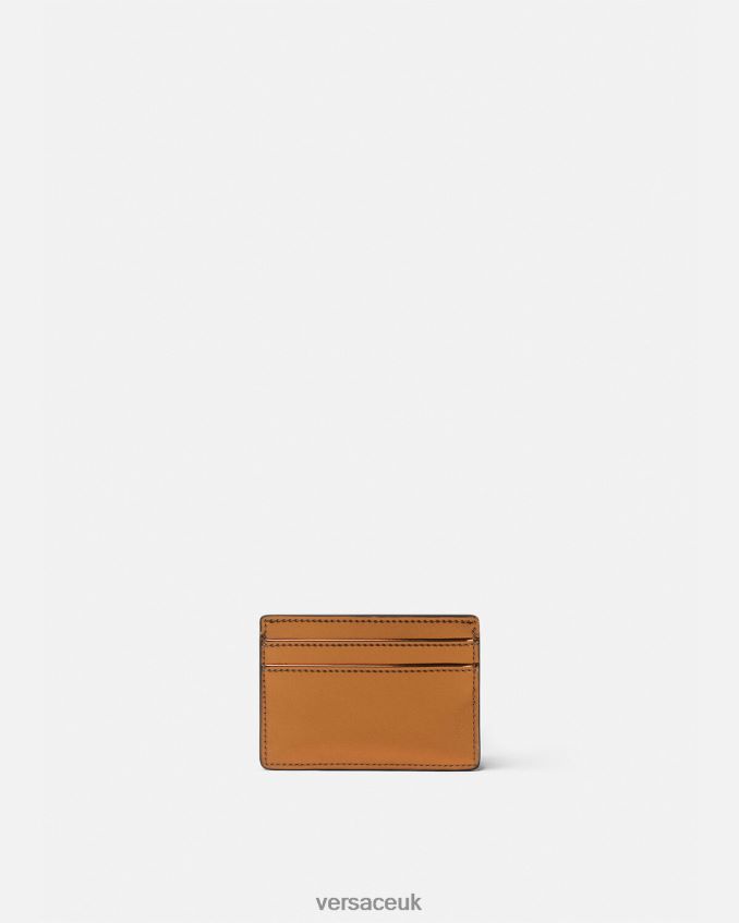 Men Versace Medusa Biggie Patent Card Holder 6D2D061650 Caramel Accessories